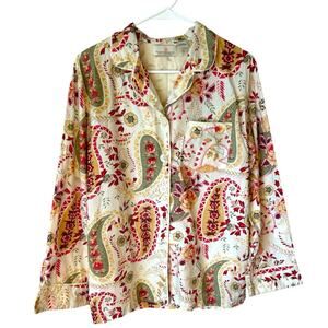 The Chandler Collection 100% cotton floral paisley pajama top. Size S/M